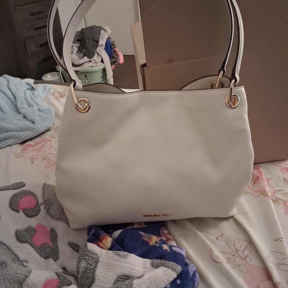 Cream Leather Tote Bag